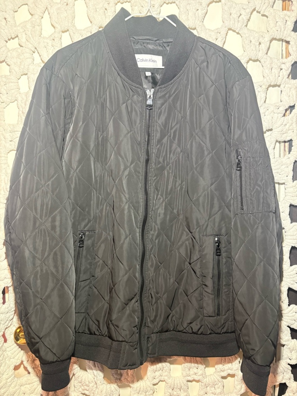 Calvin Klein Quilted Black Bomber Jacket